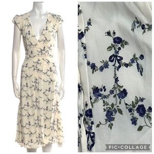 REFORMATION Carina midi Dress Prarie flower Print Small
